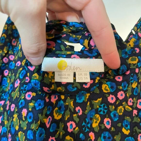 BODEN Elena Silk-blend Midi Slip Dress In Blue Size 14 - Picture 13 of 15